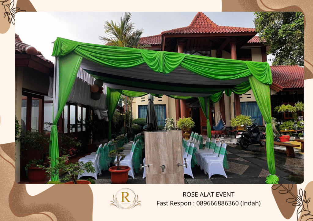 Gudang Sewa Tenda Serut Hijau Untuk Event Area Jatibarang