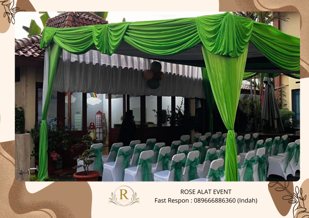Gudang Sewa Tenda Serut Hijau Untuk Event Area Jatibarang