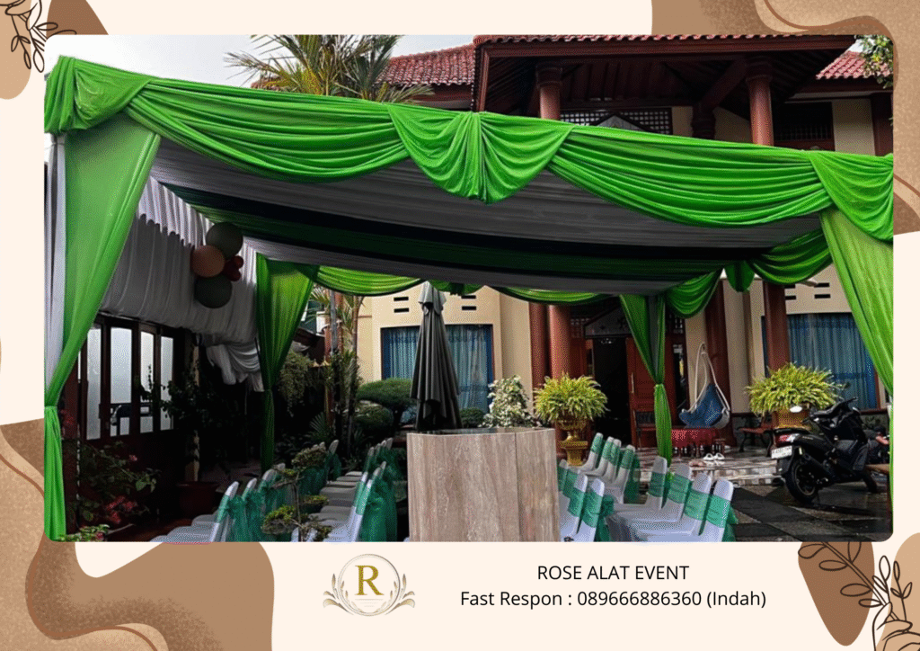 Gudang Sewa Tenda Serut Hijau Untuk Event Area Jatibarang