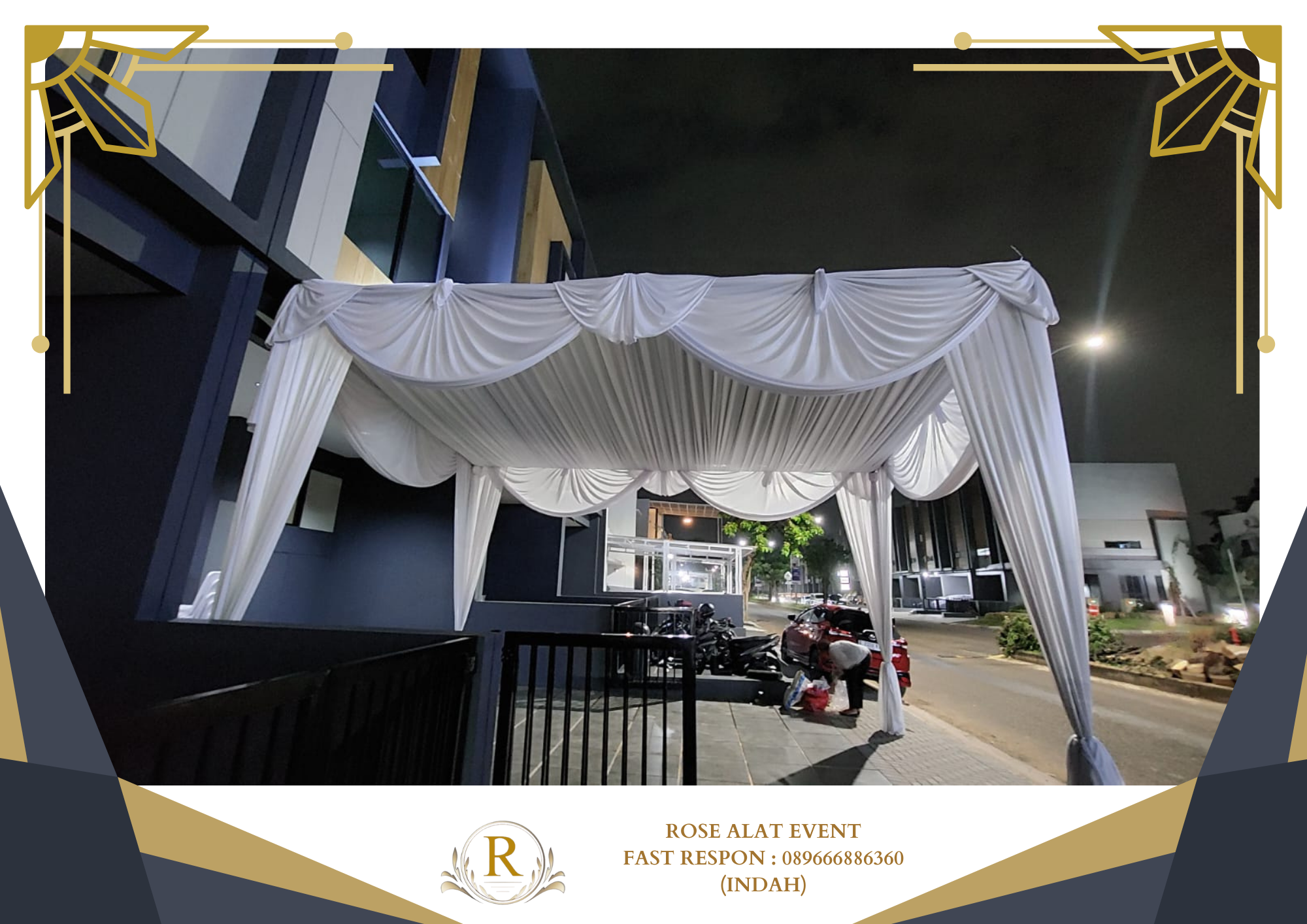Jasa Rental Tenda Serut Putih Bersih Area Ketanggungan