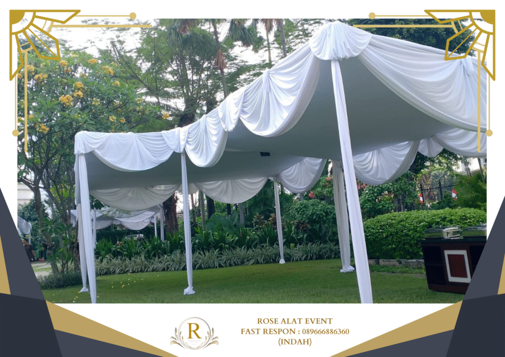 Jasa Rental Tenda Serut Putih Bersih Area Ketanggungan