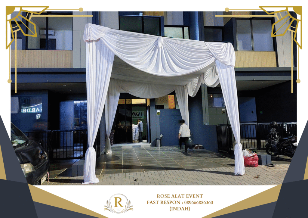 Jasa Rental Tenda Serut Putih Bersih Area Ketanggungan