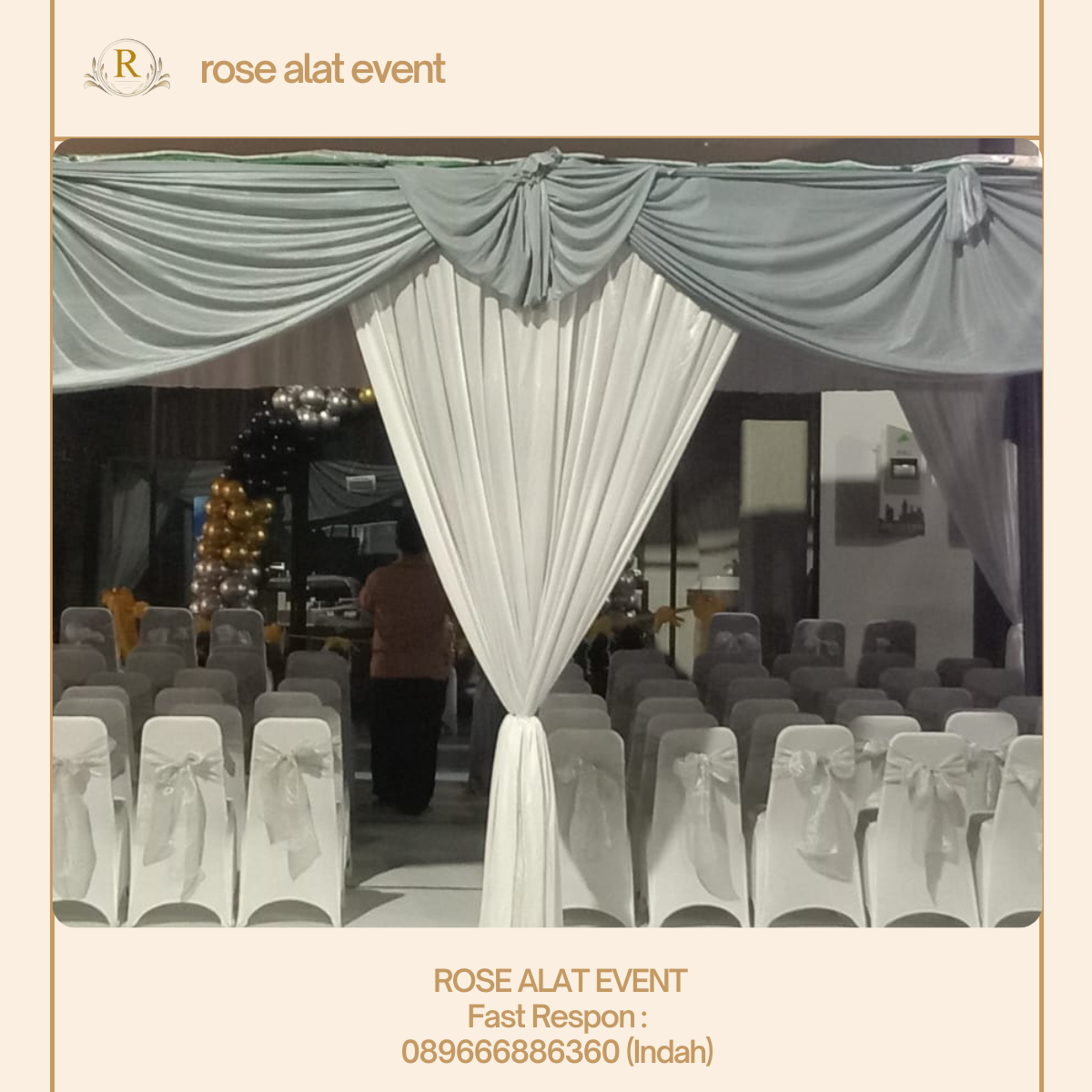 karena kainnya yang diserut memberikan kesan mewah, elegan, dan rapi dengan tampilan menjuntai, serta bisa disesuaikan dengan tema warna acara.