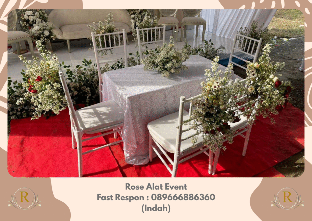 Rental Dekorasi Dan Meja Kursi Akad Aestehtic Mewah Elegant Area Tegal