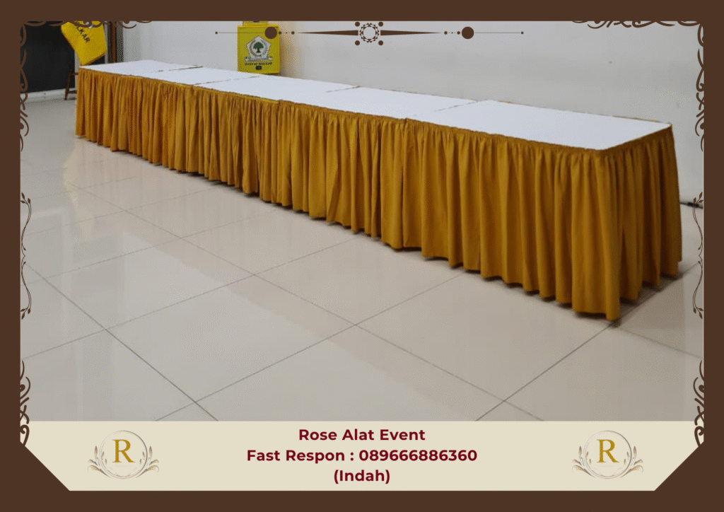Sewa Meja Aneka Warna Cover Mewah Dan Elegant Slawi